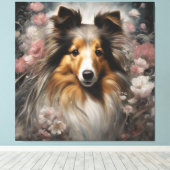 Blume Portraits von Hunden 15 Leinwanddruck (Insitu (Holzboden))