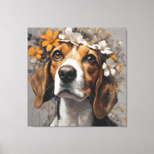 Blume Portraits von Hunden 17 Leinwanddruck (Vorderseite)
