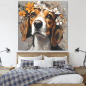 Blume Portraits von Hunden 17 Leinwanddruck (Insitu (Schlafzimmer))
