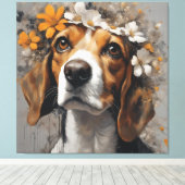 Blume Portraits von Hunden 17 Leinwanddruck (Insitu (Holzboden))