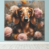 Blume Portraits von Hunden 1 Leinwanddruck (Insitu (Holzboden))