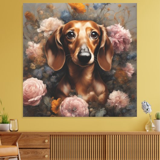 Blume Portraits von Hunden 1 Leinwanddruck (Insitu (Wohnzimmer))