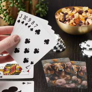 Blume Portraits von Hunden 1 Spielkarten