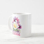 Blume Positives Zitat sucht Balance nicht perfekt Kaffeetasse (Vorderseite Links)