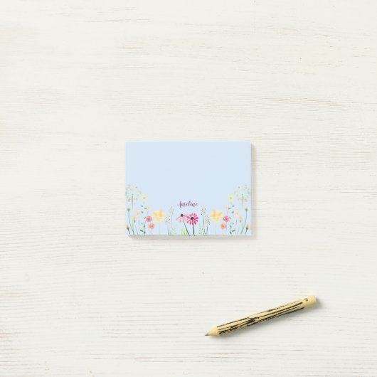 Blume Post-it Klebezettel (Auf Schreibtisch)