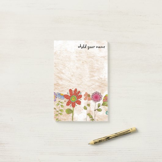 Blume Post-it Klebezettel (Auf Schreibtisch)