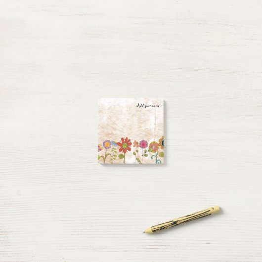 Blume Post-it Klebezettel (Auf Schreibtisch)