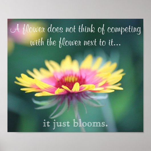 Blume Poster mit Inspiration Zitat (Vorne)