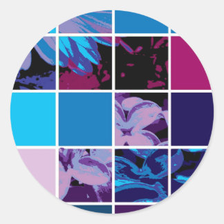 Blume Poster-Zazzie Runder Aufkleber