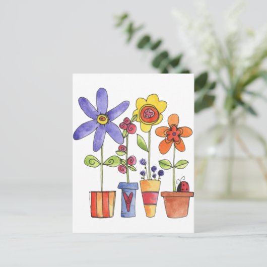 Blume Postkarte (Stehend Vorderseite)