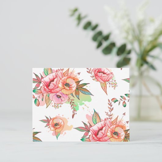 Blume Postkarte (Stehend Vorderseite)