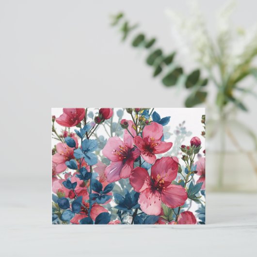 Blume Postkarte (Stehend Vorderseite)