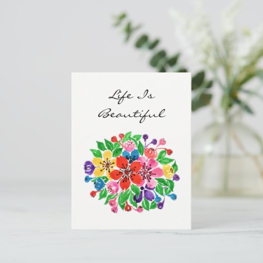 Blume Postkarte (Stehend Vorderseite)