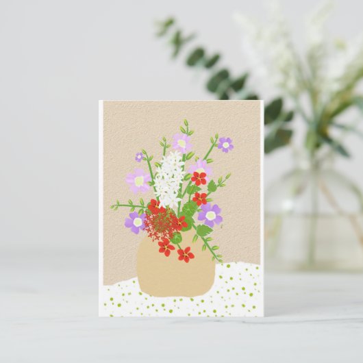 Blume Postkarte (Stehend Vorderseite)