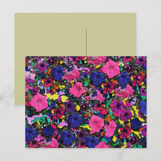 Blume ~ Postkarte / Einladung (Vorne/Hinten)