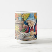 Blume Pot Garden Lady Lesebuch inmitten von Blume Kaffeetasse (Mittel)
