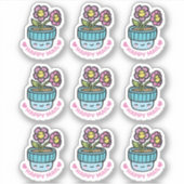 Blume Pot Happy Mail Custom Cut Vinyl Sticker (Vorderseite)