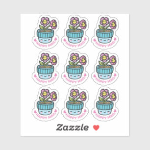 Blume Pot Happy Mail Custom Cut Vinyl Sticker