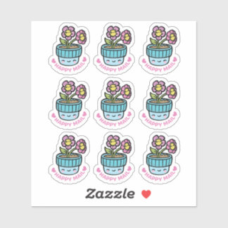 Blume Pot Happy Mail Custom Cut Vinyl Sticker