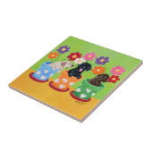 Blume Pot Labrador Welpen Fliese (Seite)