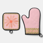 ‚Blume Pot‘ Ofenhandschuh & Topflappen-Set (Vorderseite)