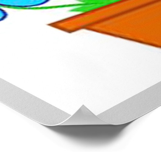 Blume Pot Small Print Poster (Ecke)