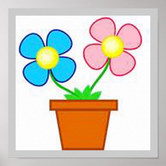 Blume Pot Small Print Poster (Vorne)