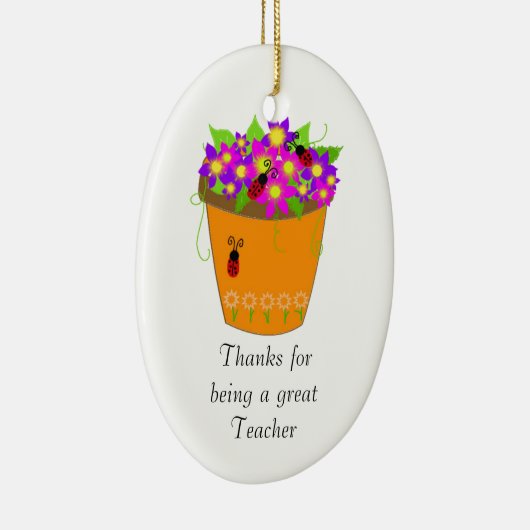 Blume Pot Teacher Danke Keramikornament (Rechts)