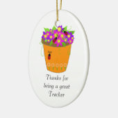 Blume Pot Teacher Danke Keramikornament (Links)