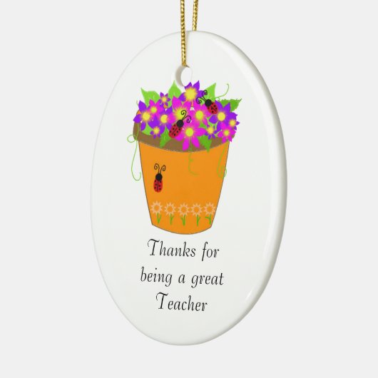 Blume Pot Teacher Danke Keramikornament (Links)