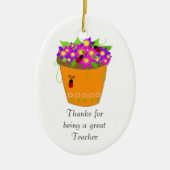Blume Pot Teacher Danke Keramikornament (Vorne)