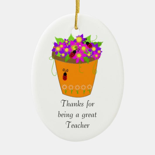 Blume Pot Teacher Danke Keramikornament (Vorne)