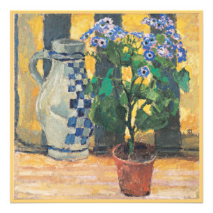 Blume Pot und Keramik Jug, Stillleben, Fotodruck