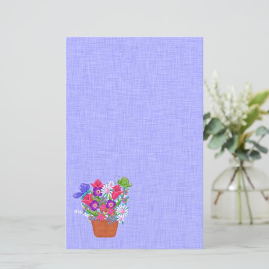 Blume Pot und Schmetterlinge Schönheit (Stehend Vorderseite)