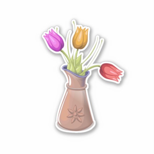 Blume Pots Aufkleber (Vorderseite)