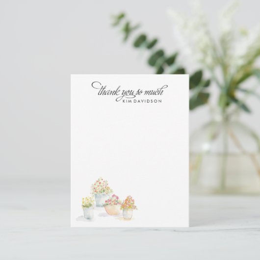 Blume Pots Dankeskarte (Stehend Vorderseite)