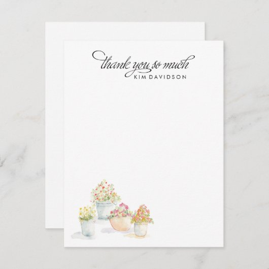 Blume Pots Dankeskarte (Vorne/Hinten)