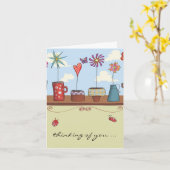 Blume Pots Denken Sie an Sie Notecard Karte (Gelbe Blume)