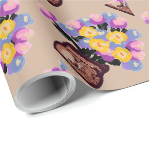 Blume Pots Geschenkpapier