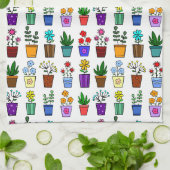 Blume Pots Geschirrtuch (Gefaltet)