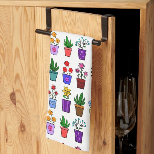 Blume Pots Geschirrtuch (Drittel gefaltet)