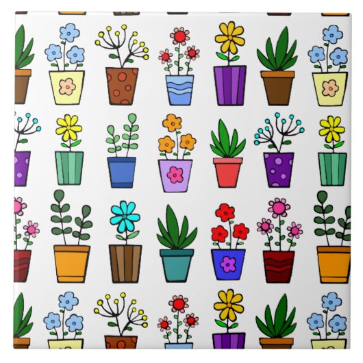 Blume Pots Keramik Tile Fliese (Vorderseite)