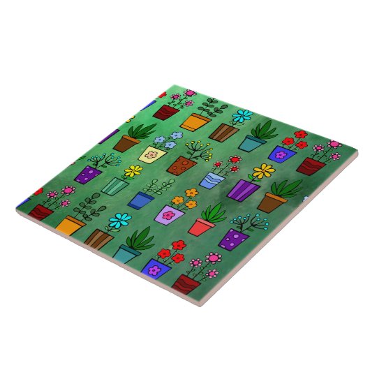 Blume Pots Keramik Tile Fliese (Seite)