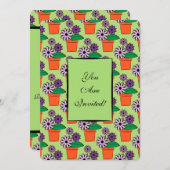 Blume Pots Lila Daisies Einladung (Vorne/Hinten)