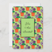 Blume Pots Lila Daisies Einladung (Vorderseite)