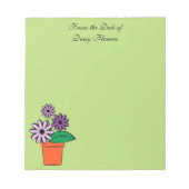 Blume Pots Lila Daisies Notizblock (Vorderseite)