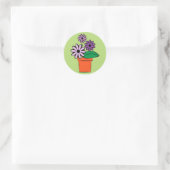 Blume Pots Lila Daisies Runder Aufkleber (Tasche)