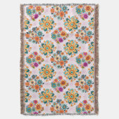 Blume-Pots-Muster für mehrere Farben - rosa Decke (Vorderseite Vertikal)