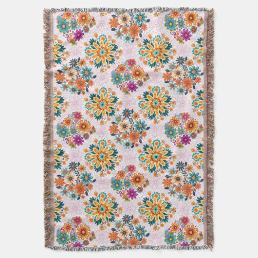 Blume-Pots-Muster für mehrere Farben - rosa Decke (Vorderseite Vertikal)