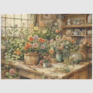 Blume Pots Seidenpapier